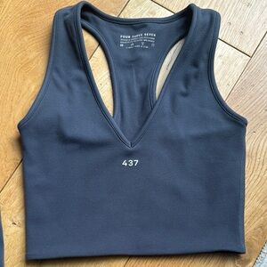 437 Black V-Neck Sports Bra